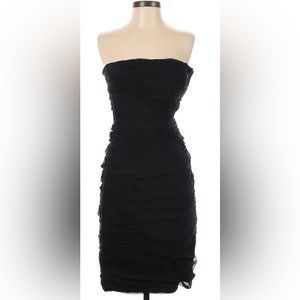 ML Monique Lhuillier Bridesmaid Strapless Black cocktail dress size 4